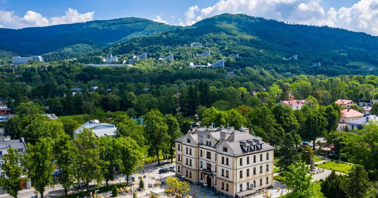 Ustroń widok na góry i miasto