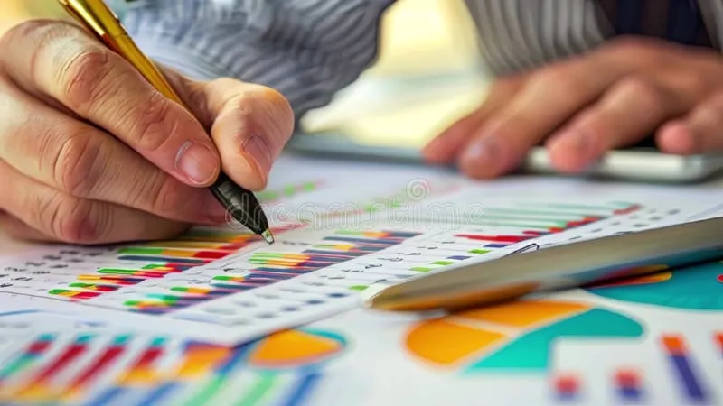 osoba analizująca dokumenty finansowe lub wykresy