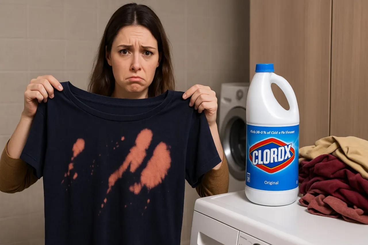 plama po wybielaczu na kolorowym ubraniu