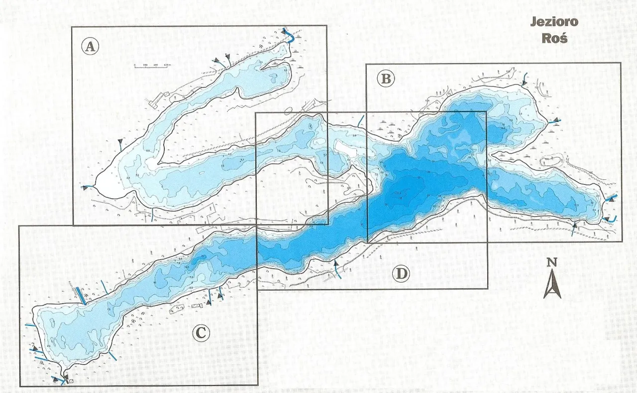 Mapa batymetryczna Jeziora Wdzydze