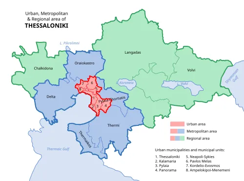 Mapa dworców autobusowych Saloniki