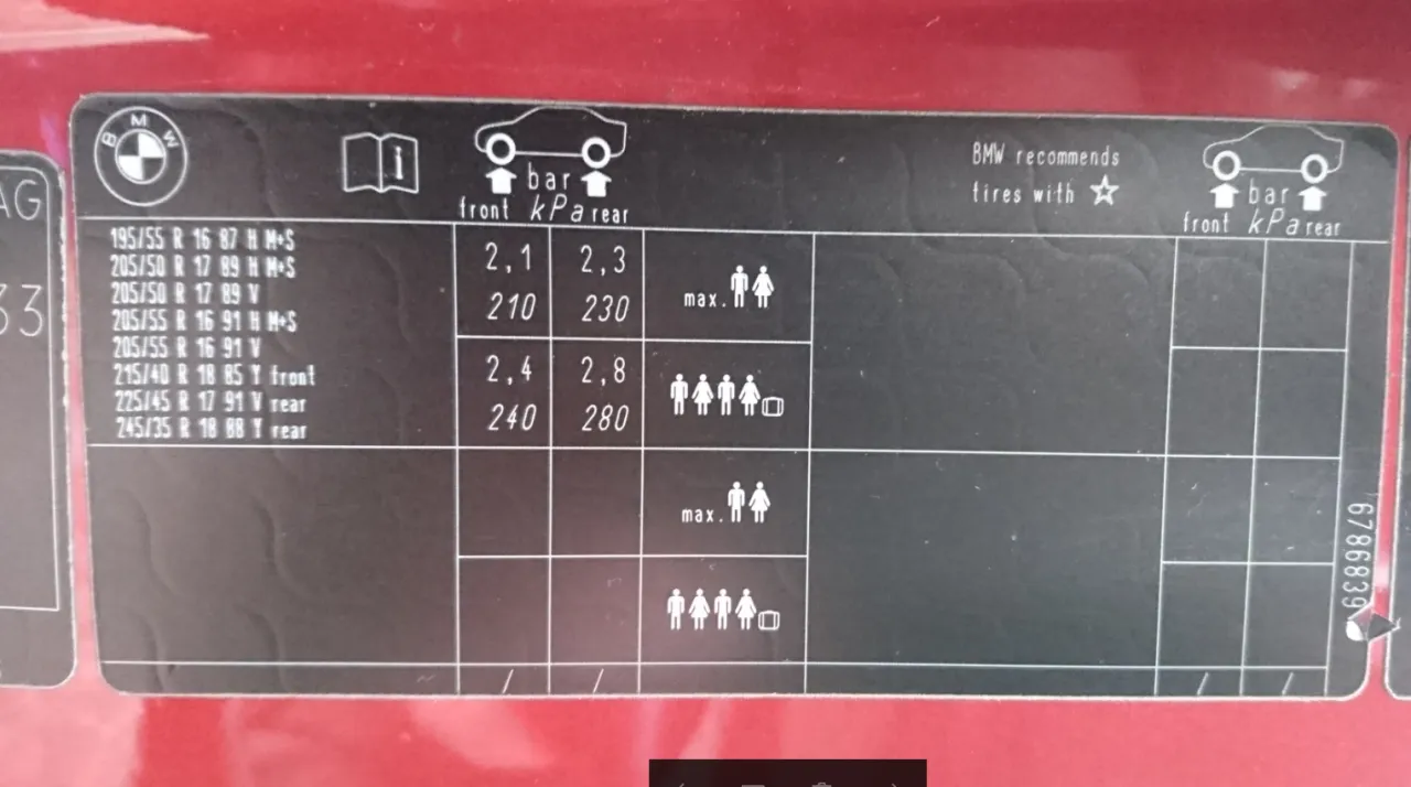 tabliczka znamionowa samochodu rozmiar opon