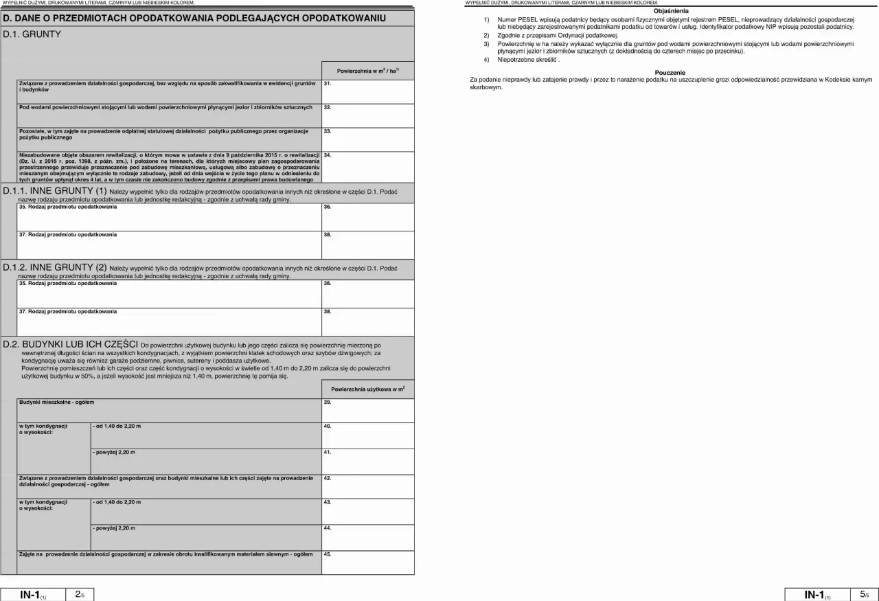 formularz IN-1 wz&oacute;r