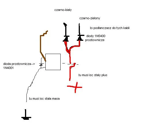 schemat podłączenia diod kierunkowskazy centralny zamek