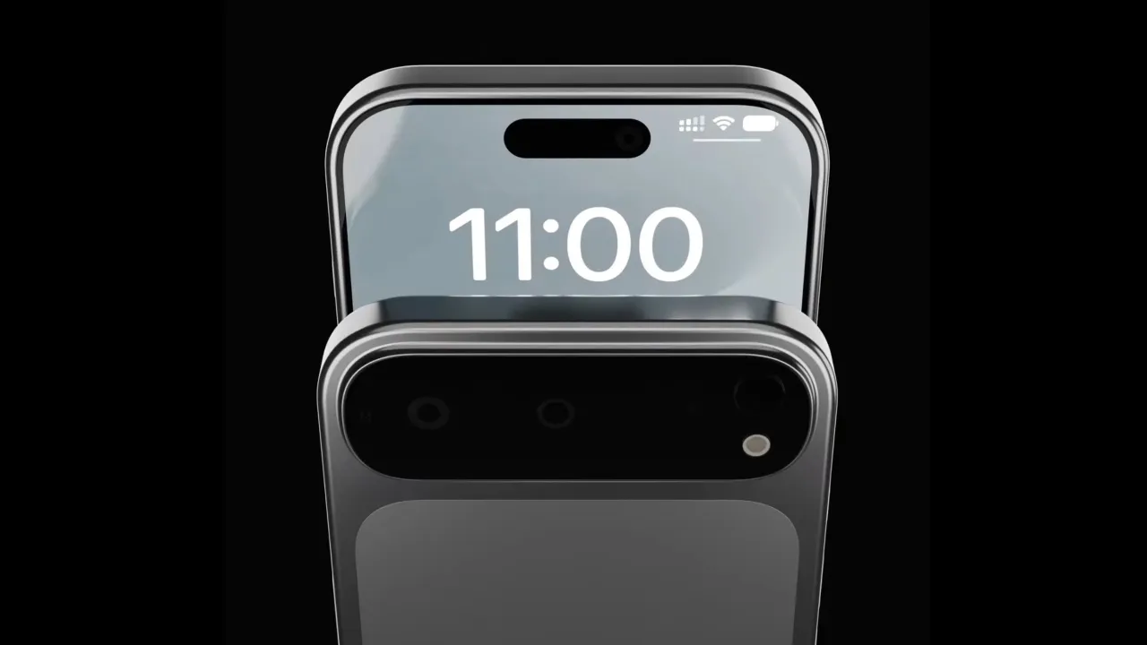 iPhone 17 Pro Max render z aparatem pod ekranem