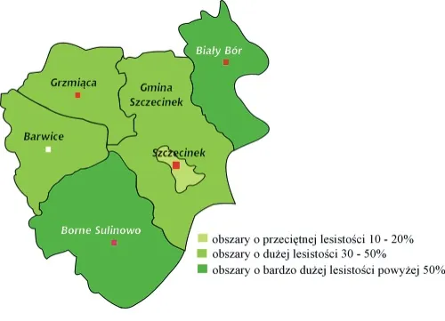 Mapa administracyjna Szczecina i powiatu polickiego