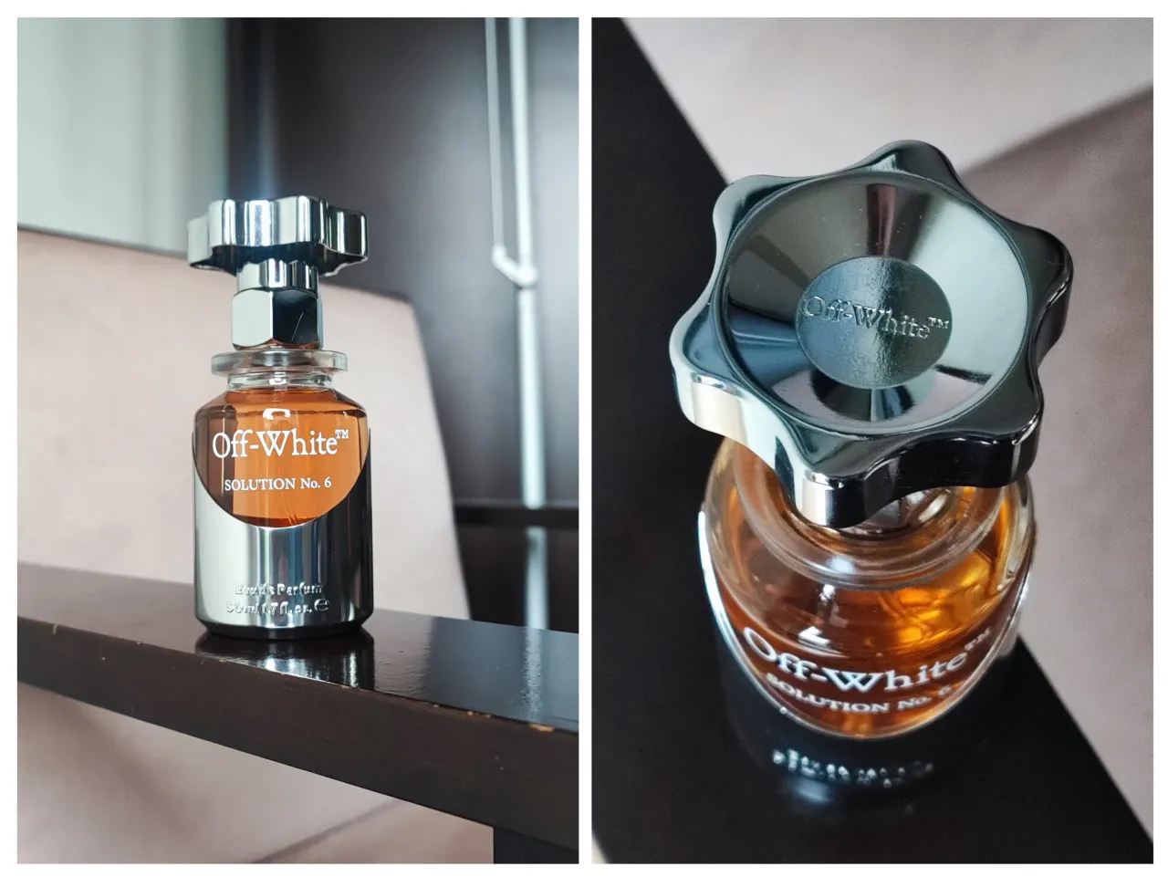 Słońce padające na flakon perfum