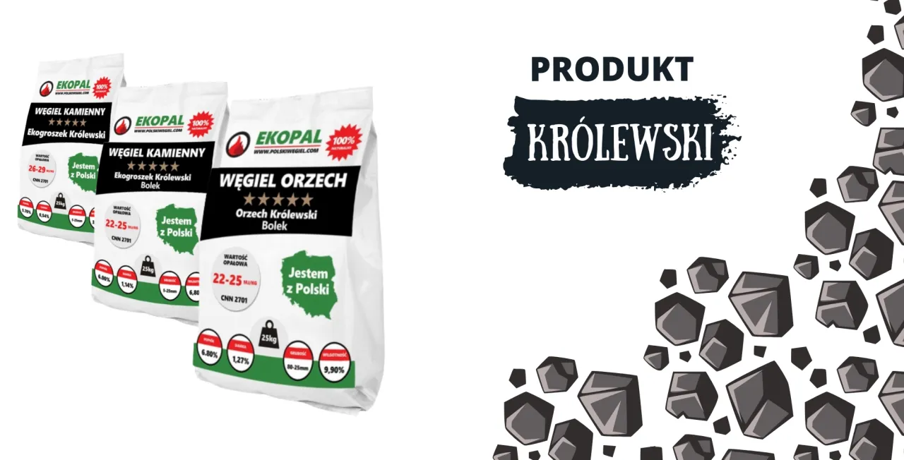 Szukasz, gdzie kupić ekogroszek przez internet? Zobacz worki z ekogroszkiem Kr&oacute;lewskim, idealnym do ogrzewania.