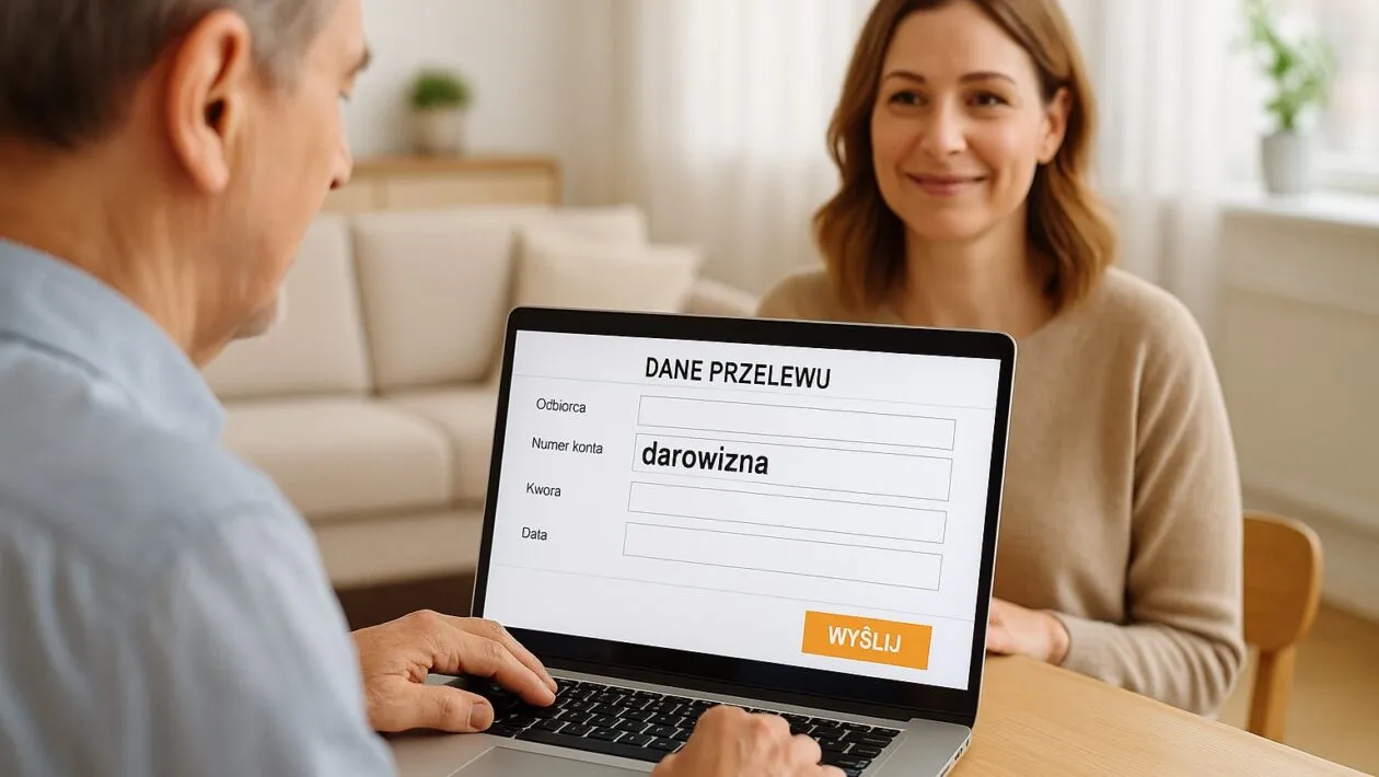 Darowizna pieniężna od rodziców przelew bankowy