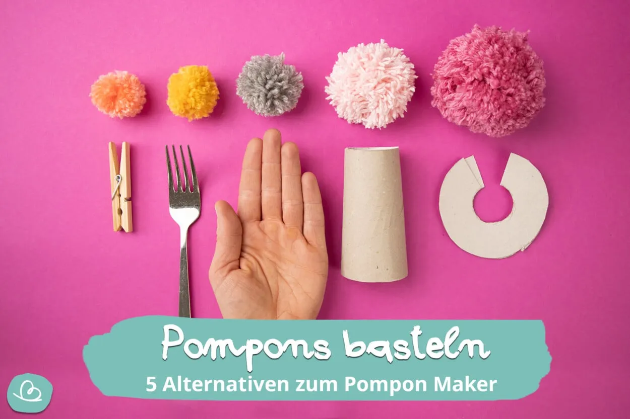 Bommel mit Pappschablone Anleitung
