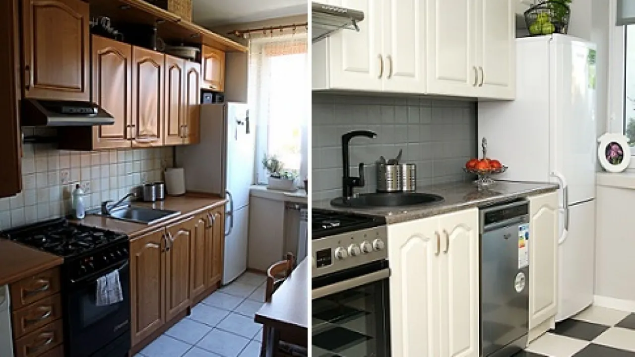 remont kuchni i łazienki przed i po