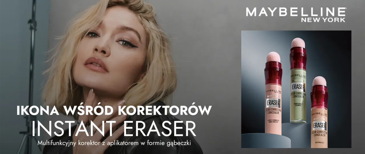 aplikacja korektora Maybelline Eraser gąbeczka