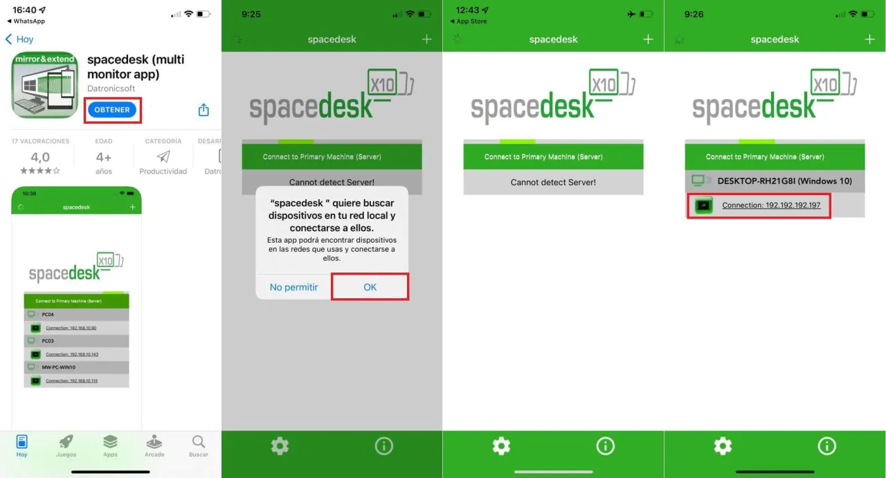Spacedesk konfiguracja