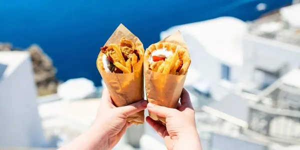 Ateński street food souvlaki gyros