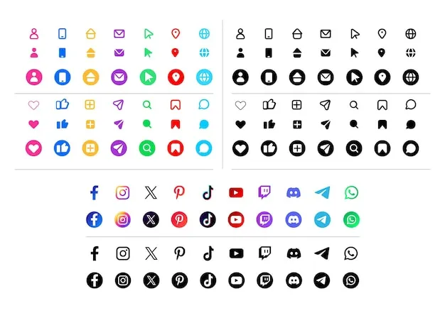 Social Media Icons auf Website und Visitenkarte