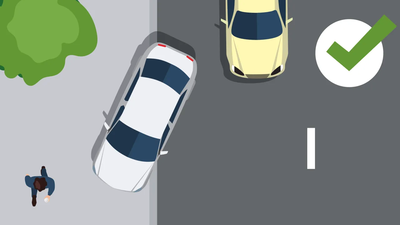 samochód prawidłowo zaparkowany na chodniku 1.5 metra dla pieszych