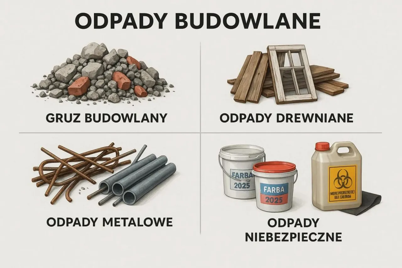 Rodzaje odpad&oacute;w budowlanych i remontowych