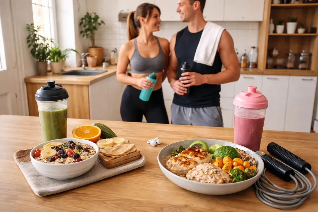 Para zdrowe posiłki po treningu: owsianka z owocami, kanapki, kurczak z warzywami i koktajle. Idealne co jeść po treningu.