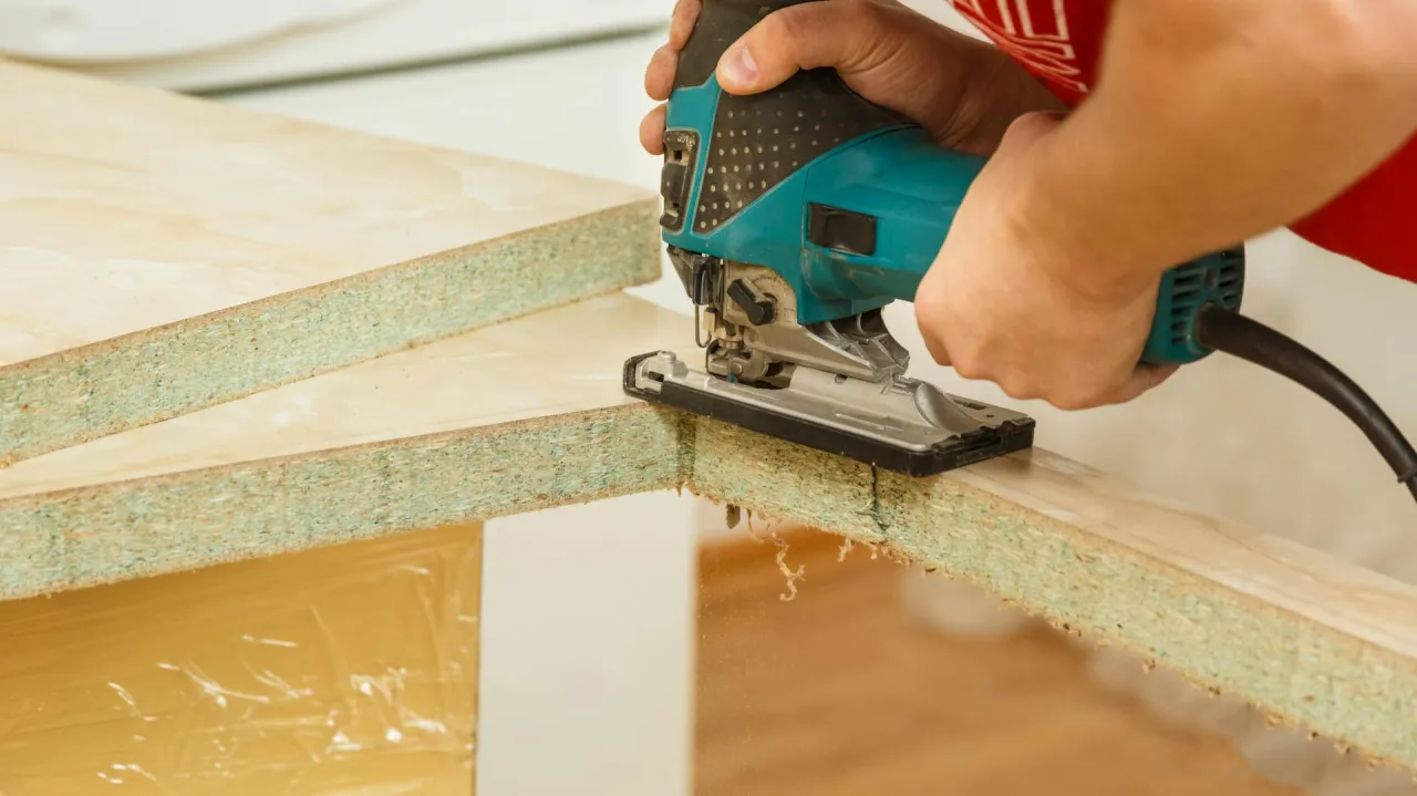 docinanie blatu kuchennego piłą tarczową