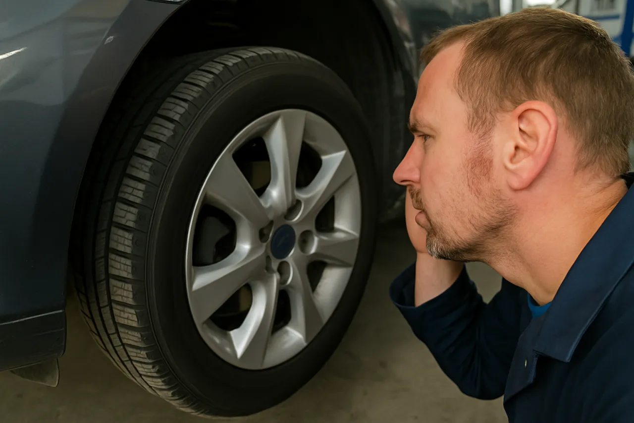 r&oacute;żnica hałas opony a łożysko koła schemat
