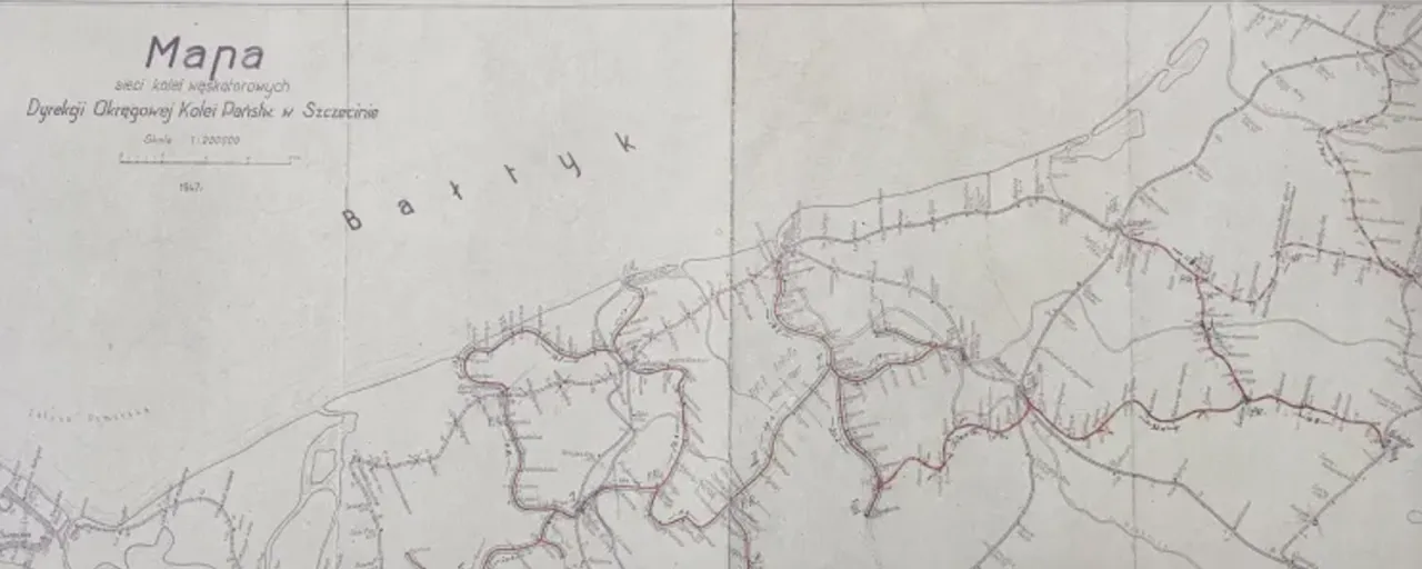 Mapa połączeń kolejowych do Niechorza, Trzebiatów, Gryfice