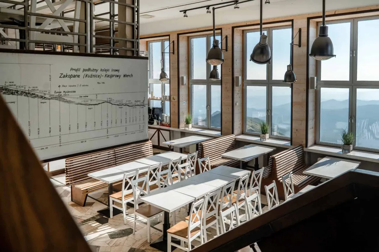 Restauracja Poziom 1959 Kasprowy Wierch wnętrze