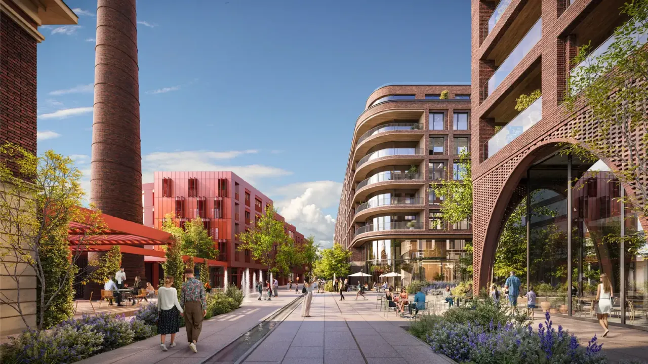 Osiedle mieszkaniowe w dzień i w nocy (kolaż)