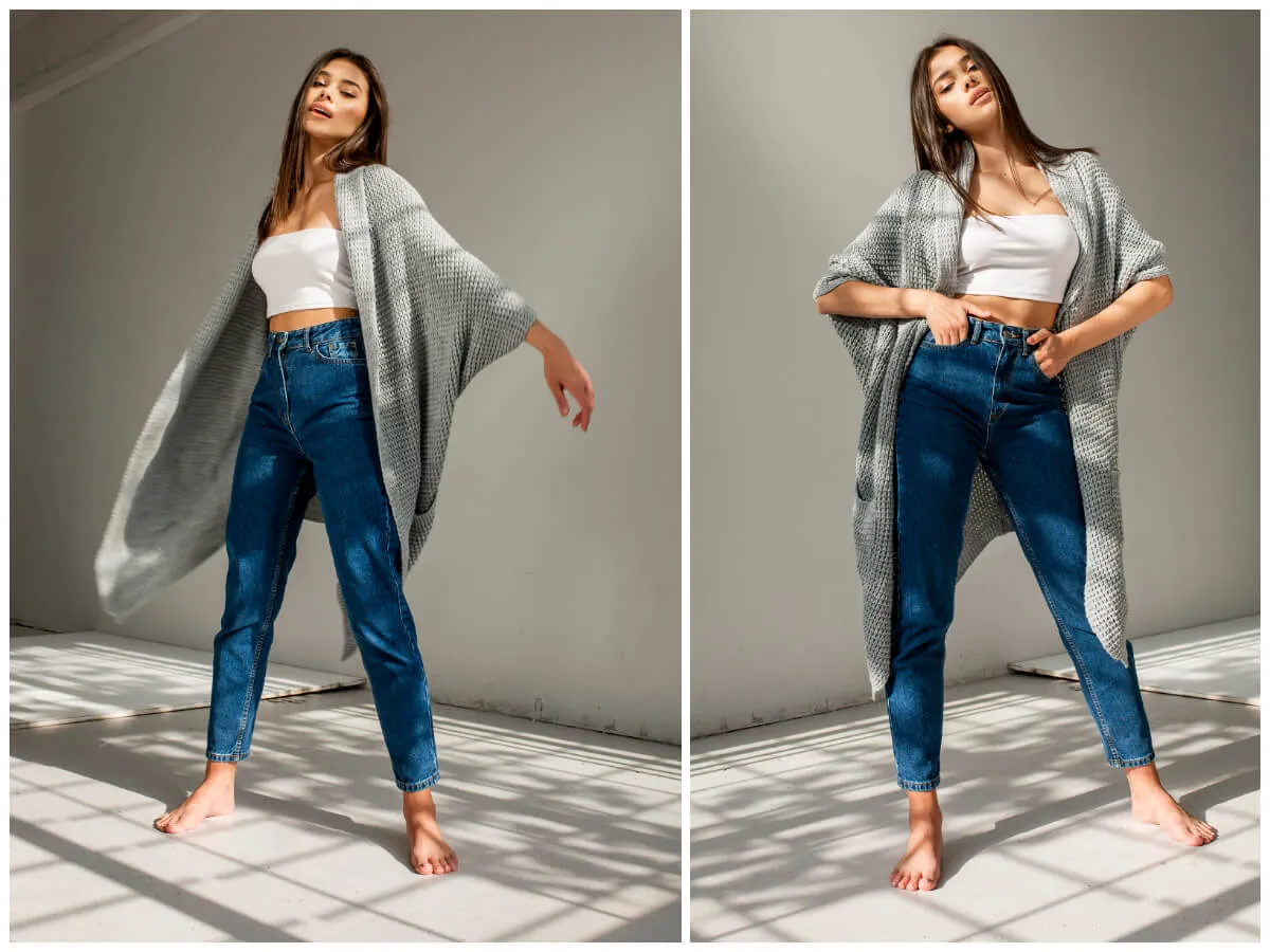 ciemne jeansy stylizacje codzienne