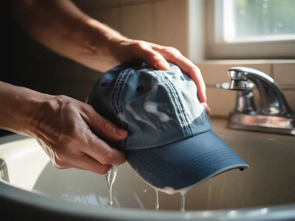 Suszenie czapki z daszkiem na ręczniku