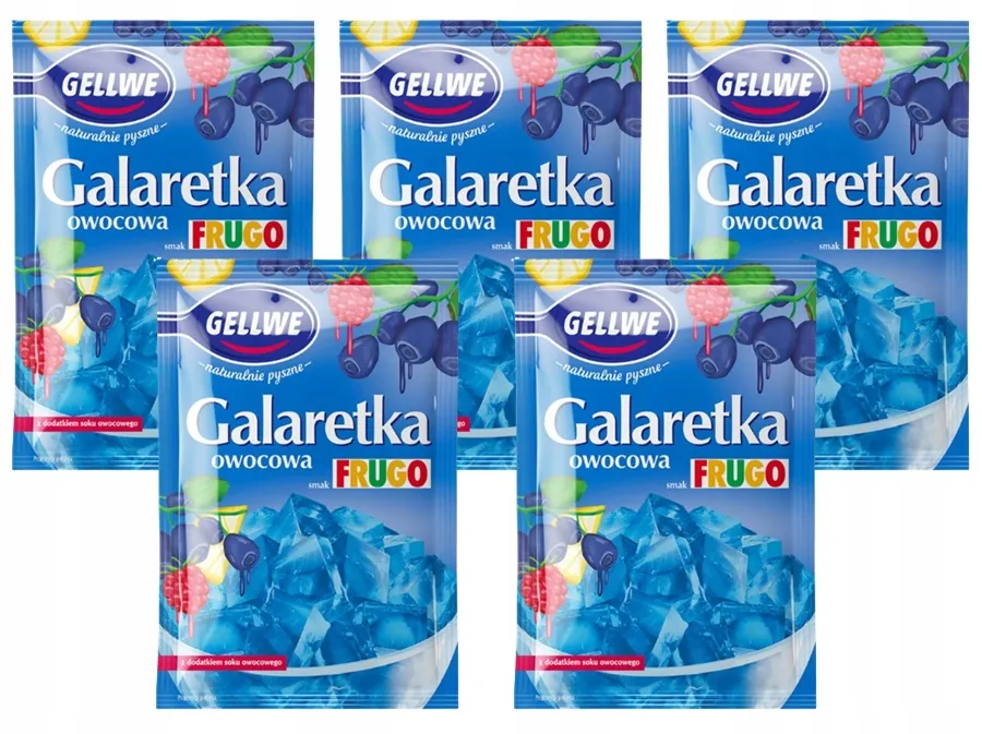 gotowa niebieska galaretka w proszku różne marki