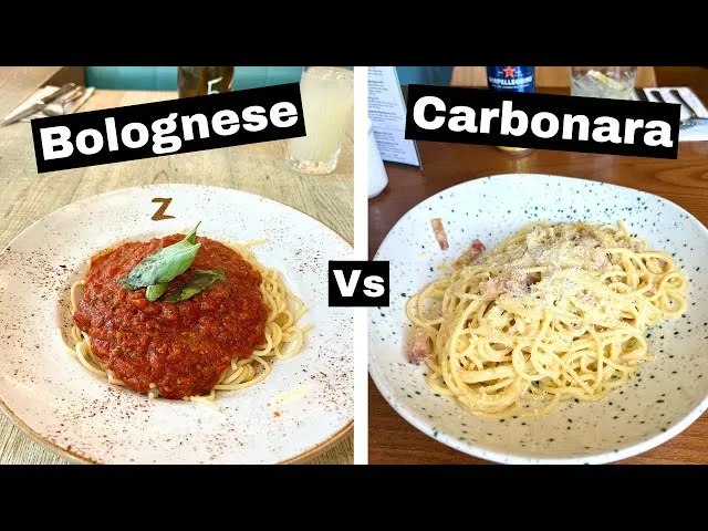 spaghetti bolognese carbonara aglio olio comparison