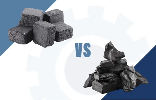 różne rodzaje brykietu drzewnego i z węgla brunatnego
