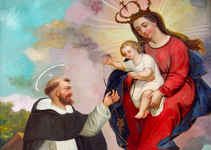 św dominik z różańcem malarstwo