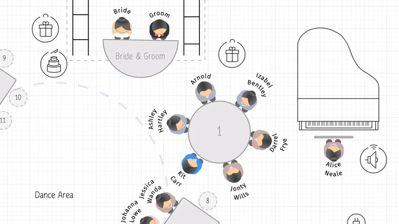 aplikacja do planowania usadzenia gości na weselu