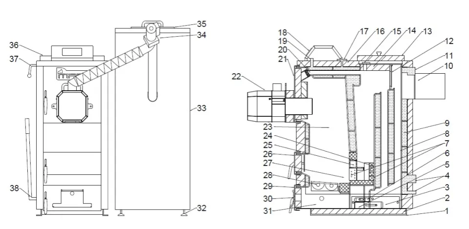 schemat budowy kotła dwupaliwowego