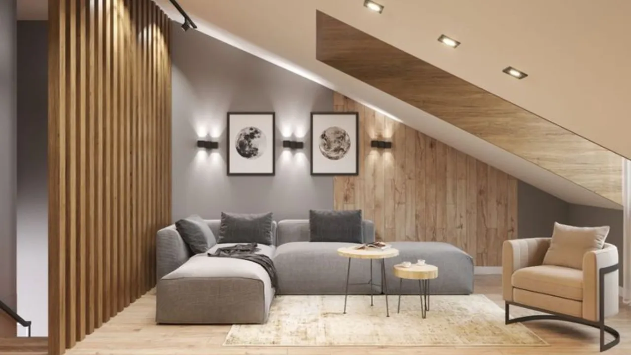 Jasny salon na poddaszu inspiracje