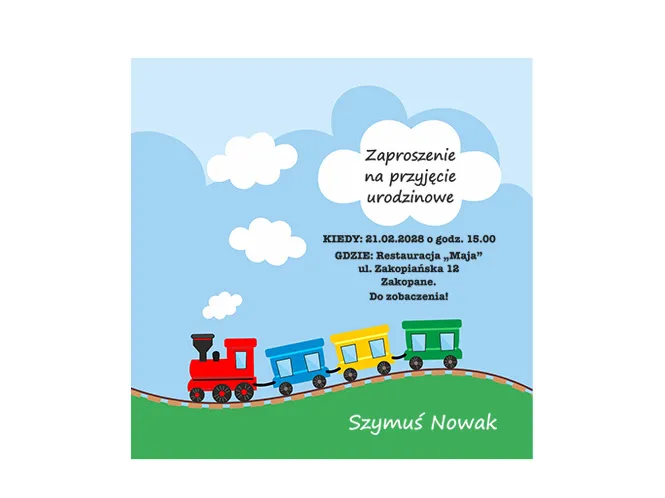 wzory zaproszeń z dziećmi