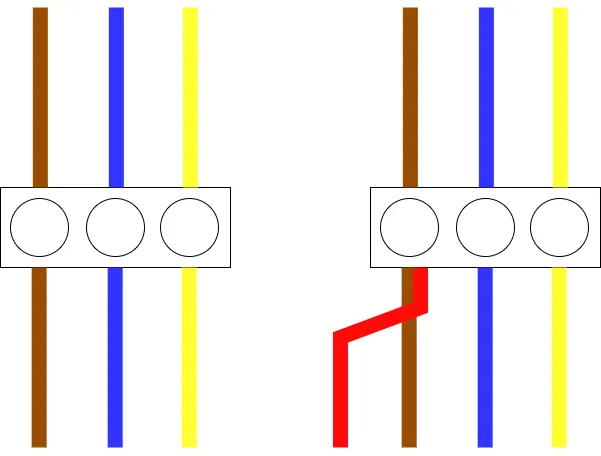 schemat podłączenia kabla 4-żyłowego do 3-żyłowego