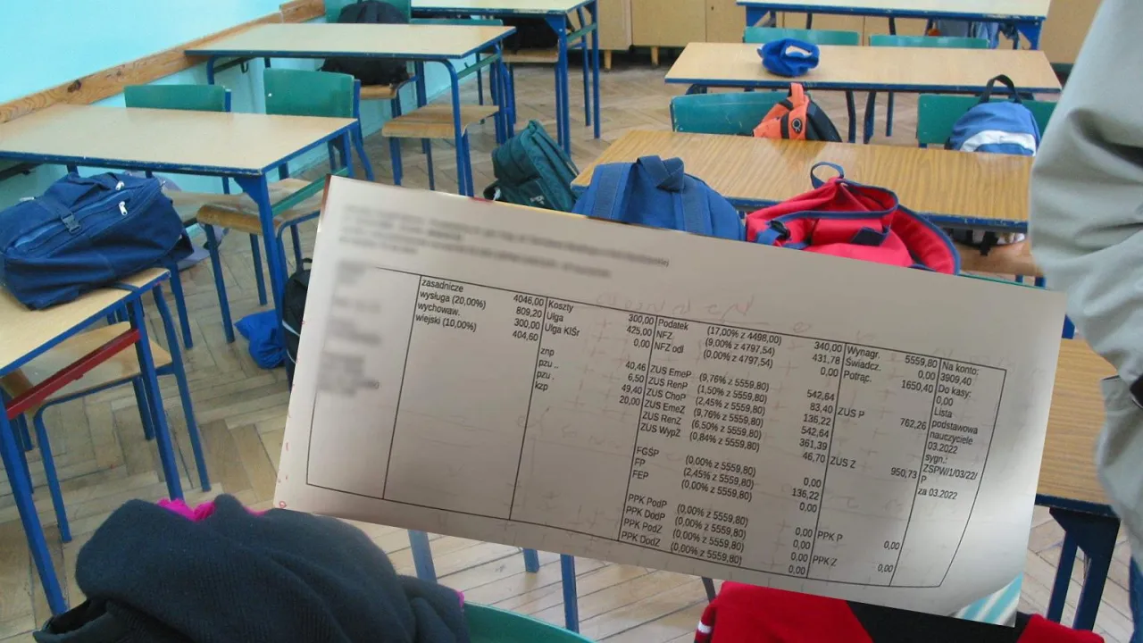 Pasek wynagrodzenia nauczyciela z dodatkami