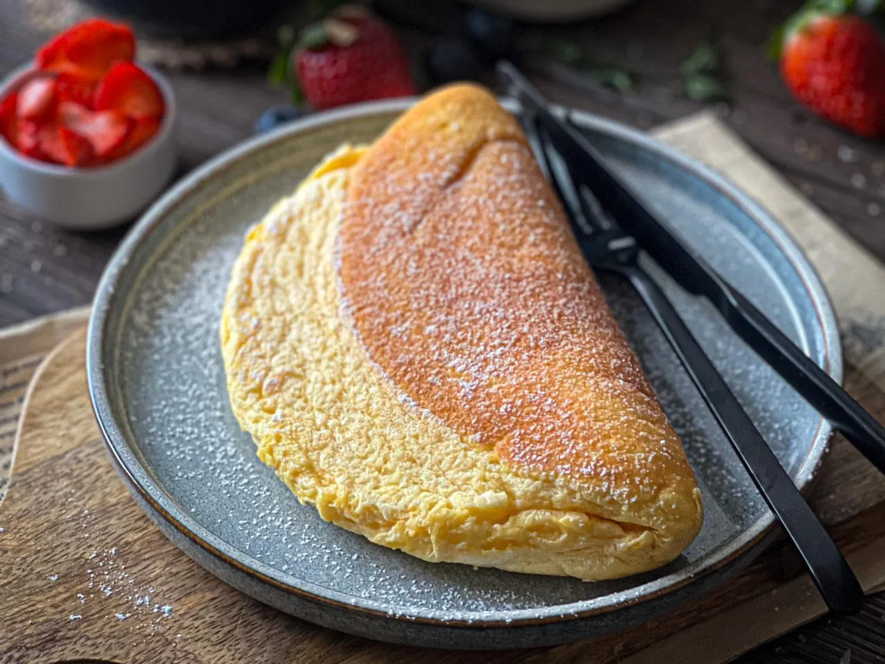 Omlet opadający lub przypalony