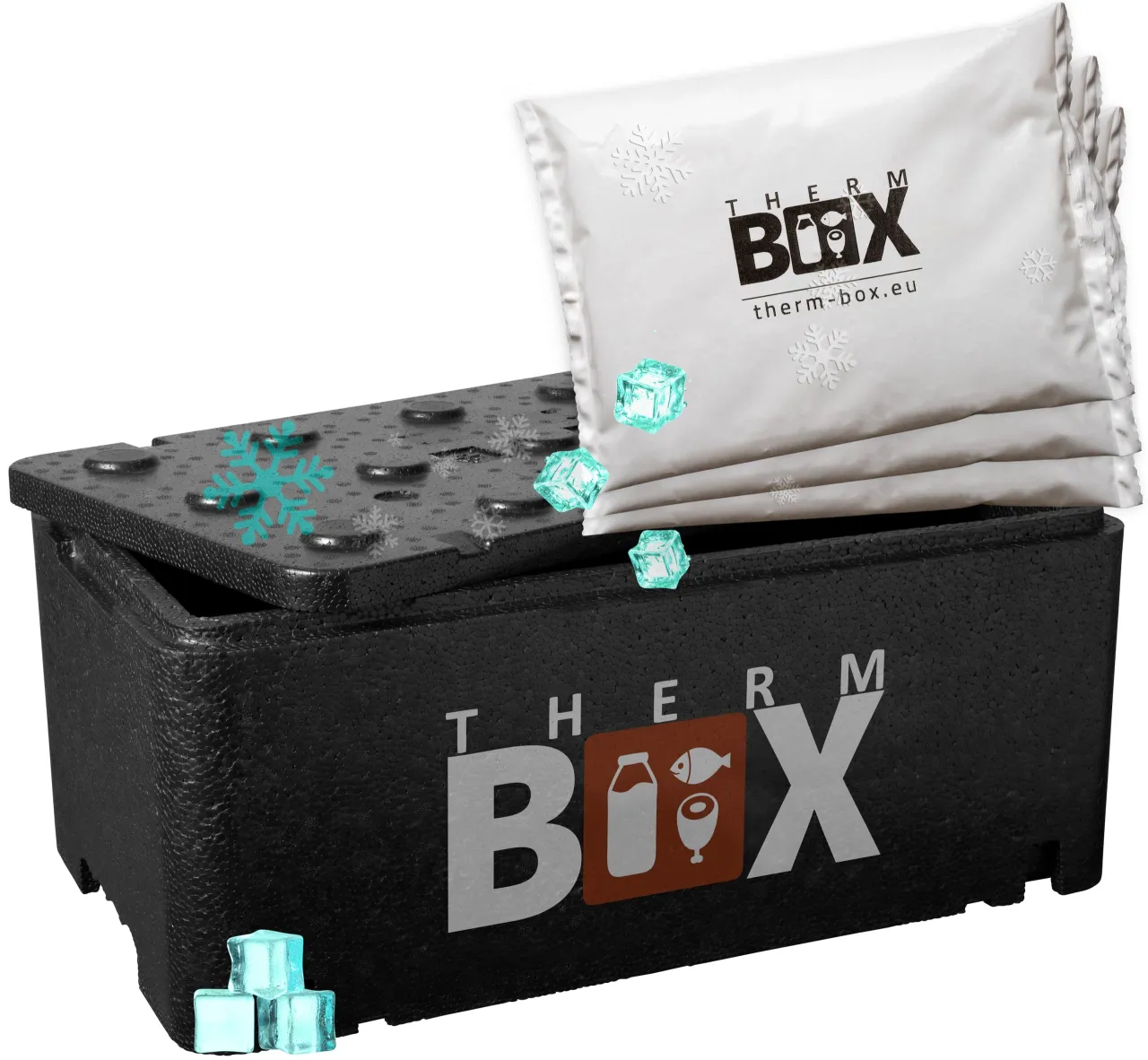 specjalistyczne pudełko styropianowe na tort z wkładami chłodzącymi