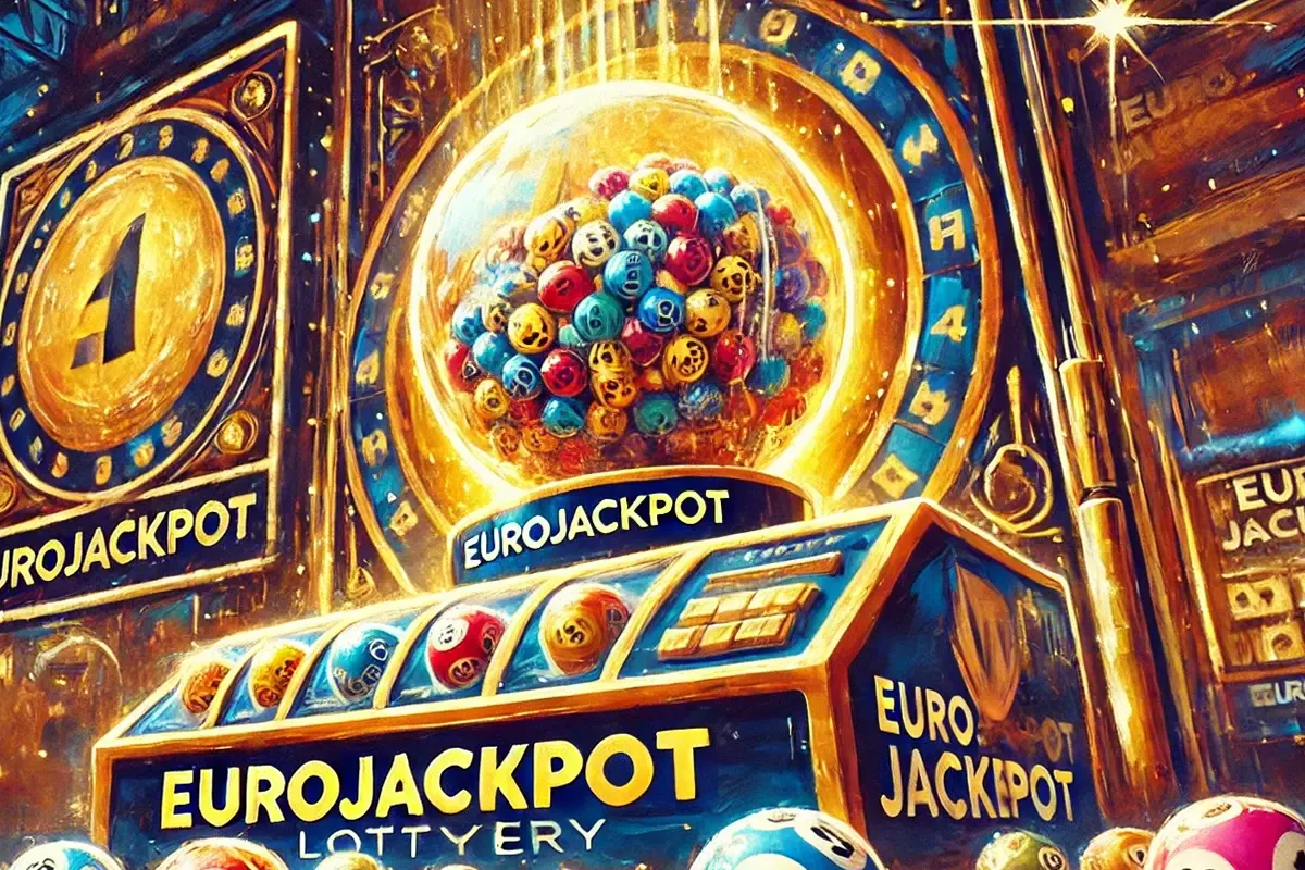 Kolorowe losy loterii Eurojackpot w maszynie losującej. Dowiedz się, jak grać w Eurojackpot przez internet i wygrać!