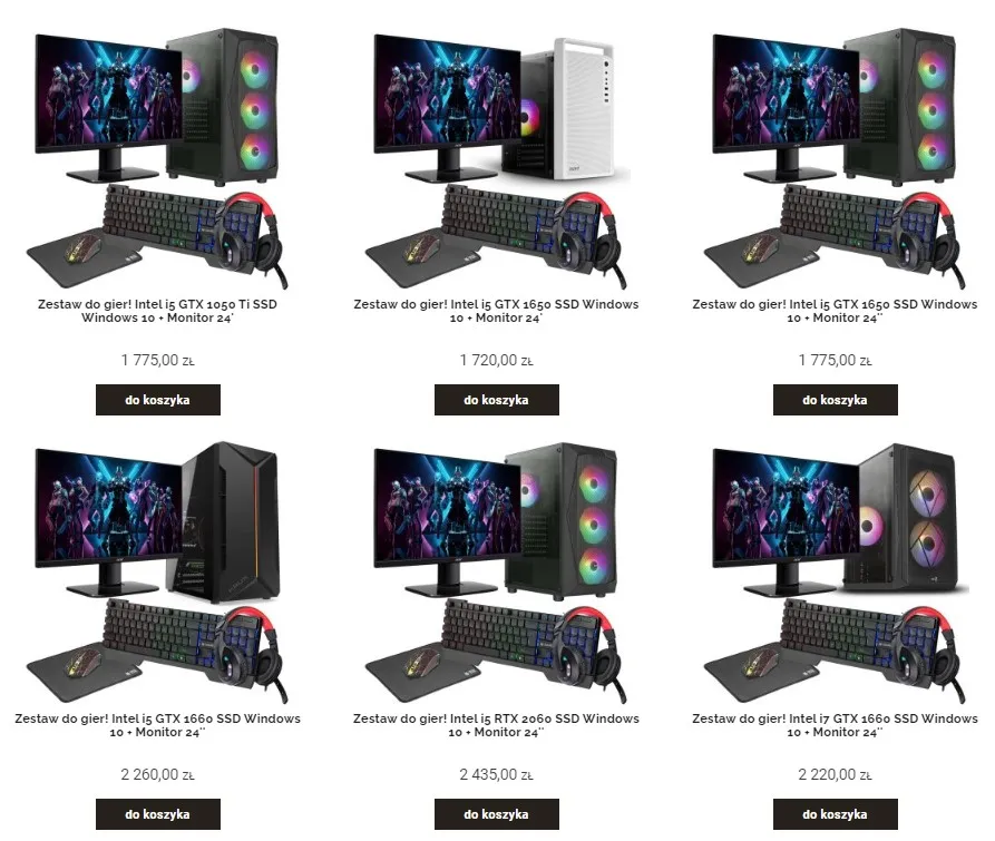 Komponenty komputera PC do gier