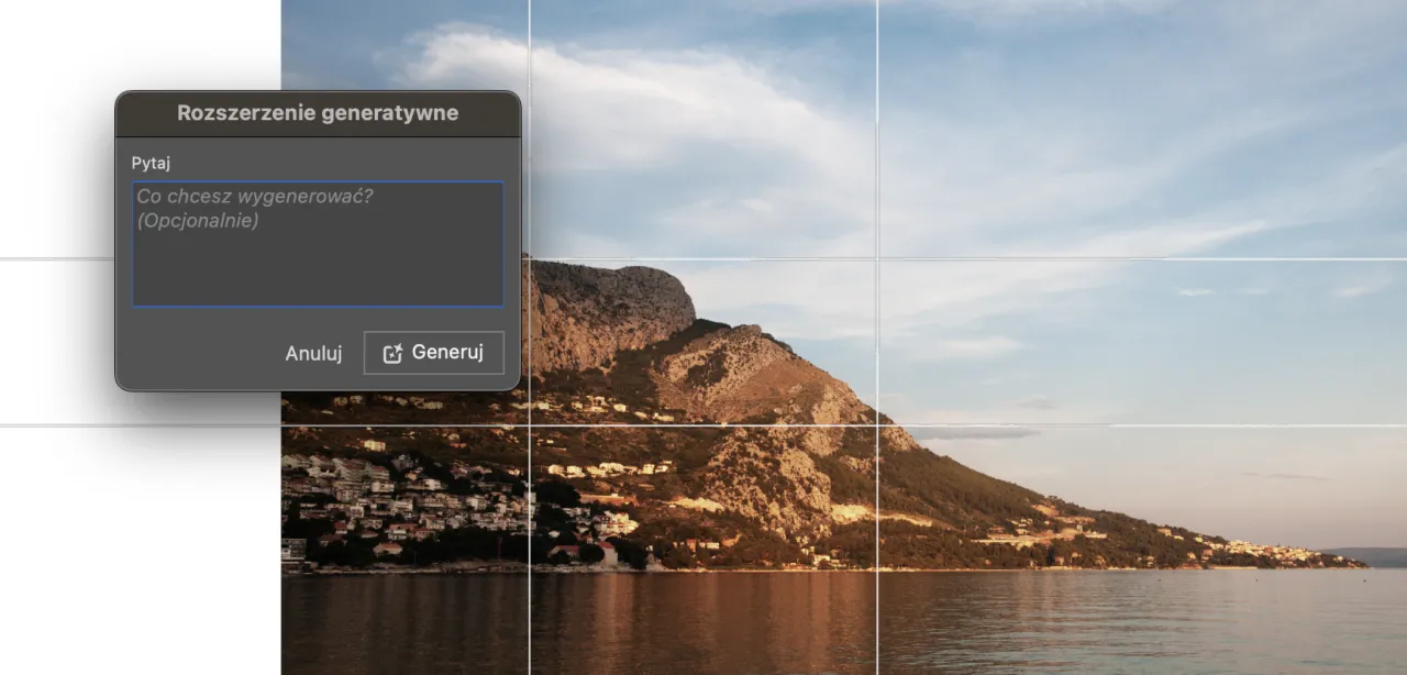 adobe photoshop wypełnienie generatywne przykład