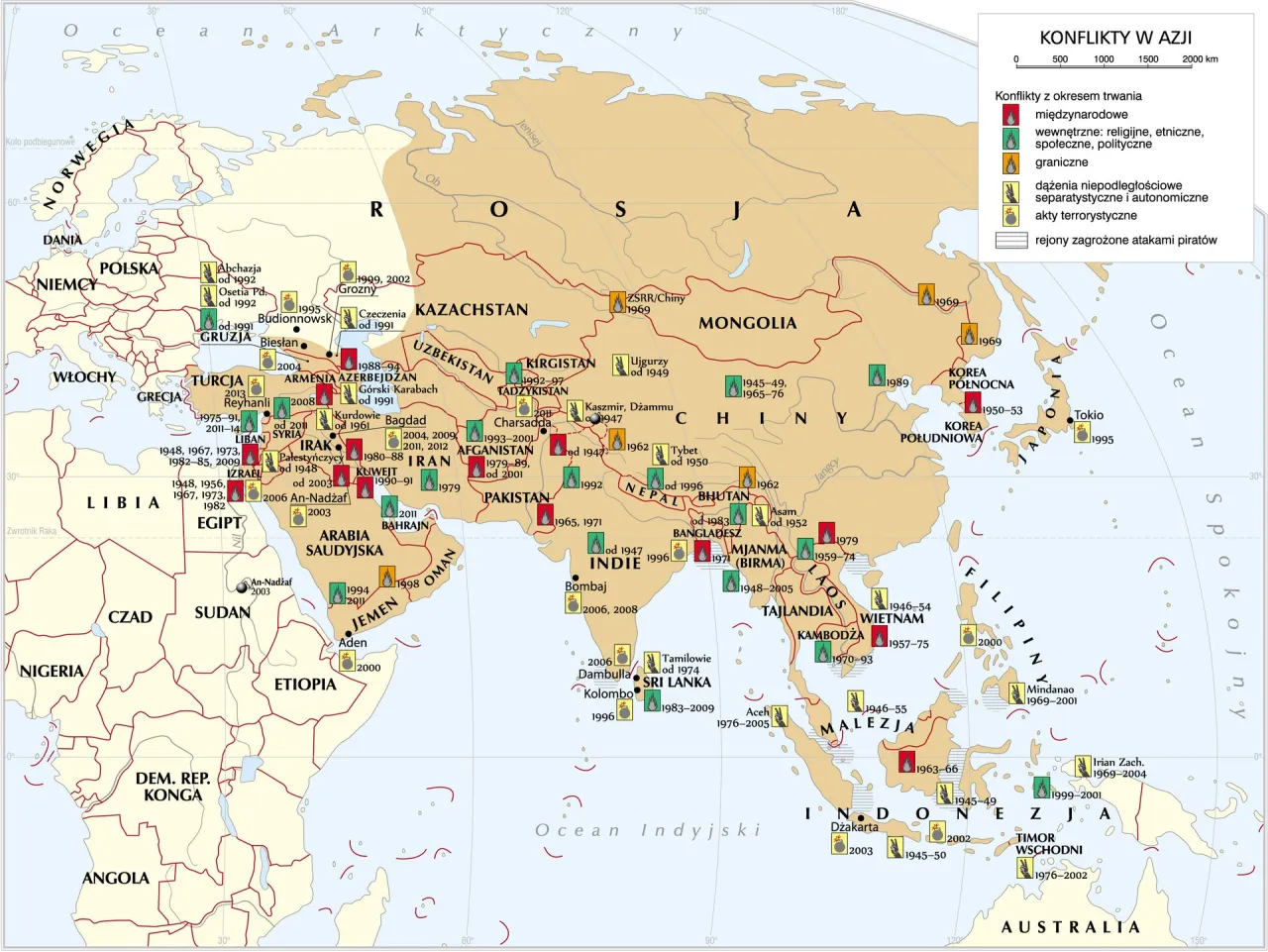 Mapa Europy konflikt zbrojny