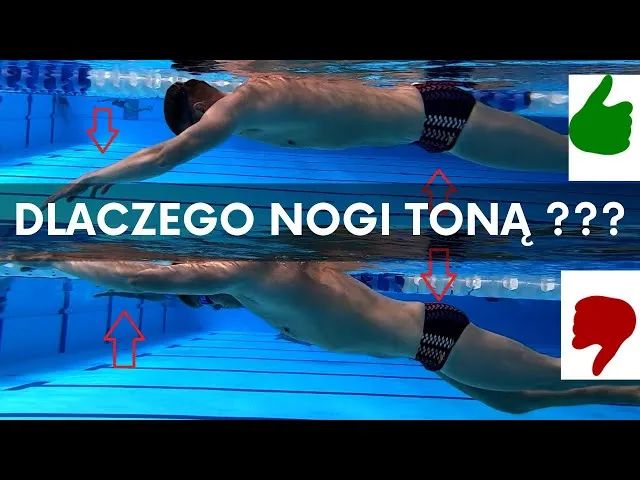 Pływak kraul błędy techniczne opadające nogi