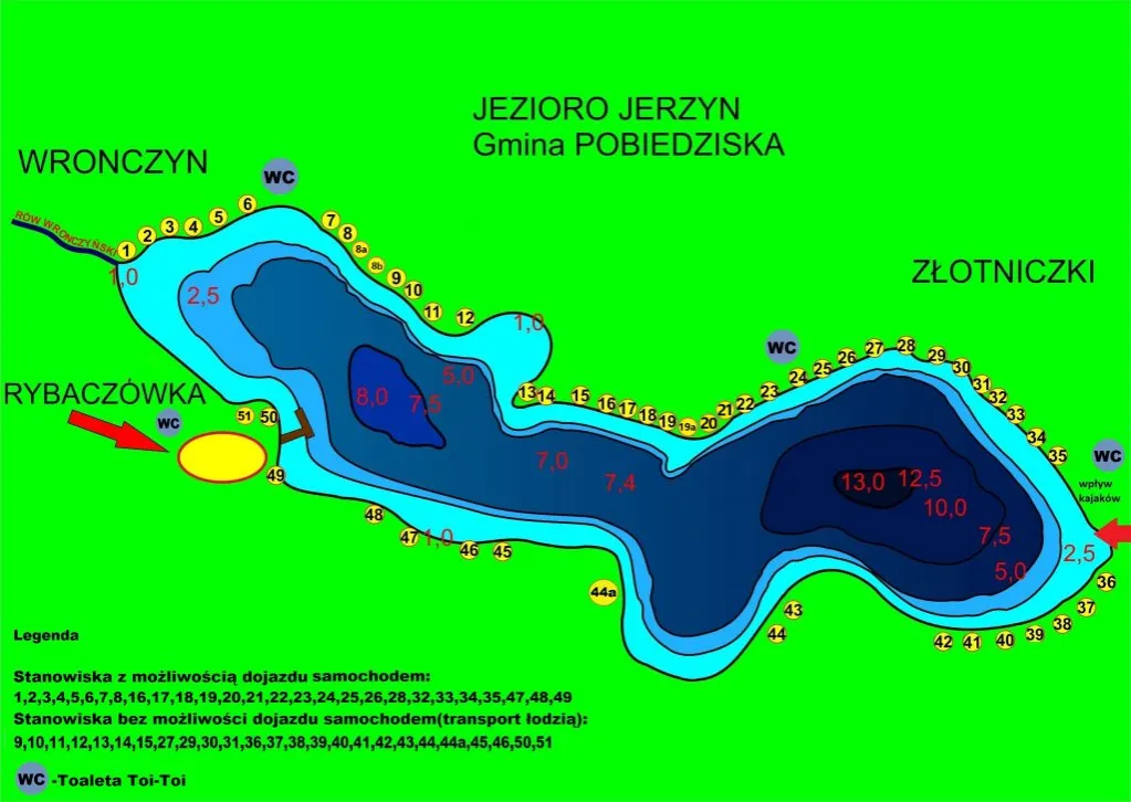 Mapa dojazdu łowisko Jerzyn
