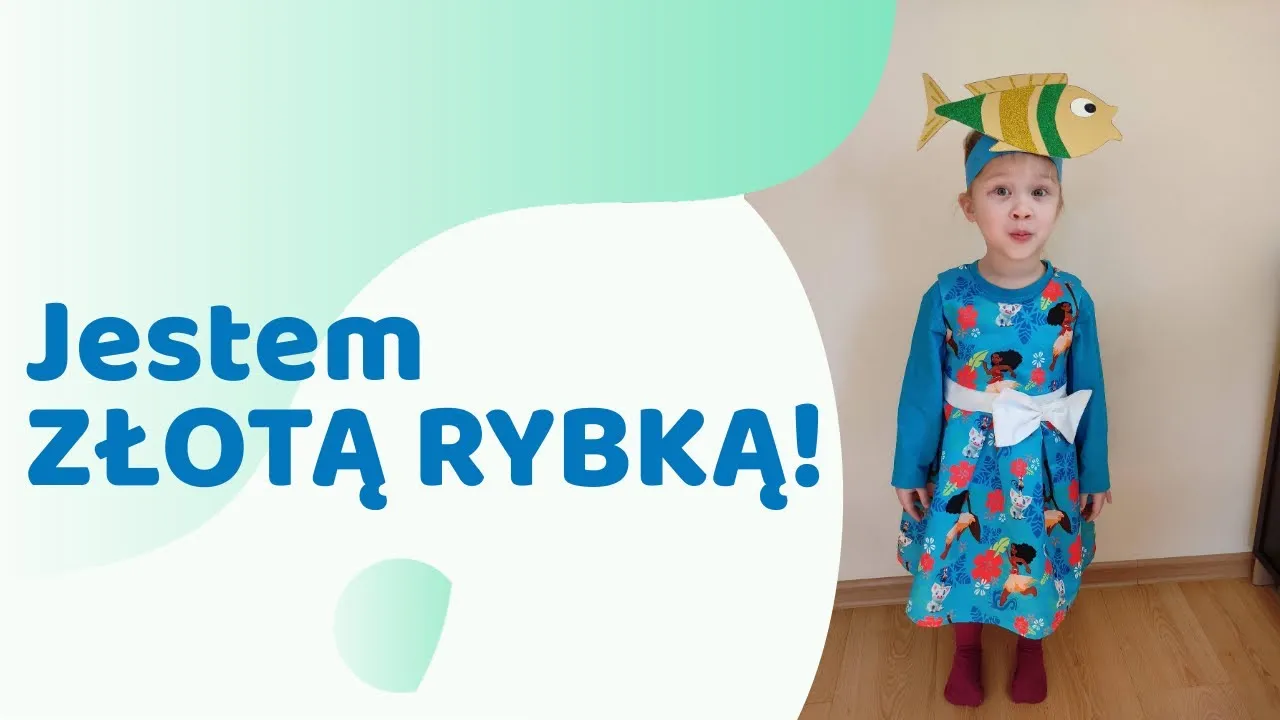 Dziecko w stroju rybki DIY bez szycia