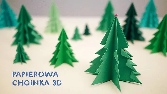 efektowna choinka 3D z kartonu DIY