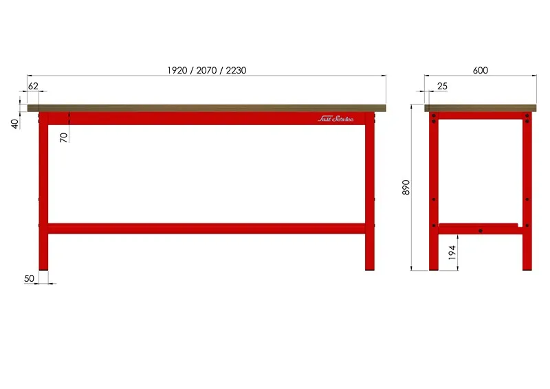 projekt stołu warsztatowego szkic wymiary